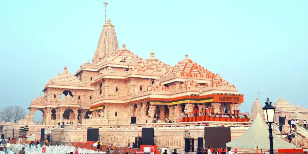 Ayodhya decked up for PM Modi’s saffron flag ceremony at Ram temple