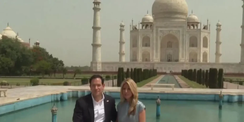 US State Secretary Marco Rubio visits Taj Mahal in Agra with wife Jeanette D Rubio