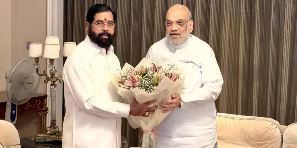 Maharashtra Dy CM Eknath Shinde holds courtesy meeting with Union Home Minister Amit Shah in Pune