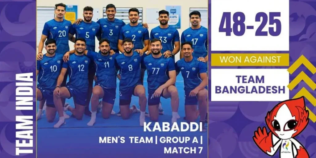 Asian Games: India men’s kabaddi team thrash Bangladesh 48-25 for third group stage win