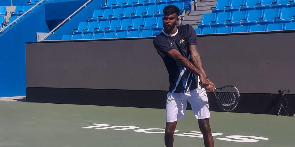 From college tennis to pro tour, Dhakshineswar learning to survive on his own