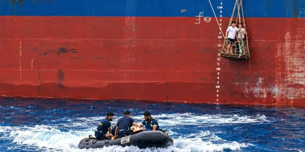Indian Navy evacuates injured Vietnamese national from merchant vessel near Indira Point