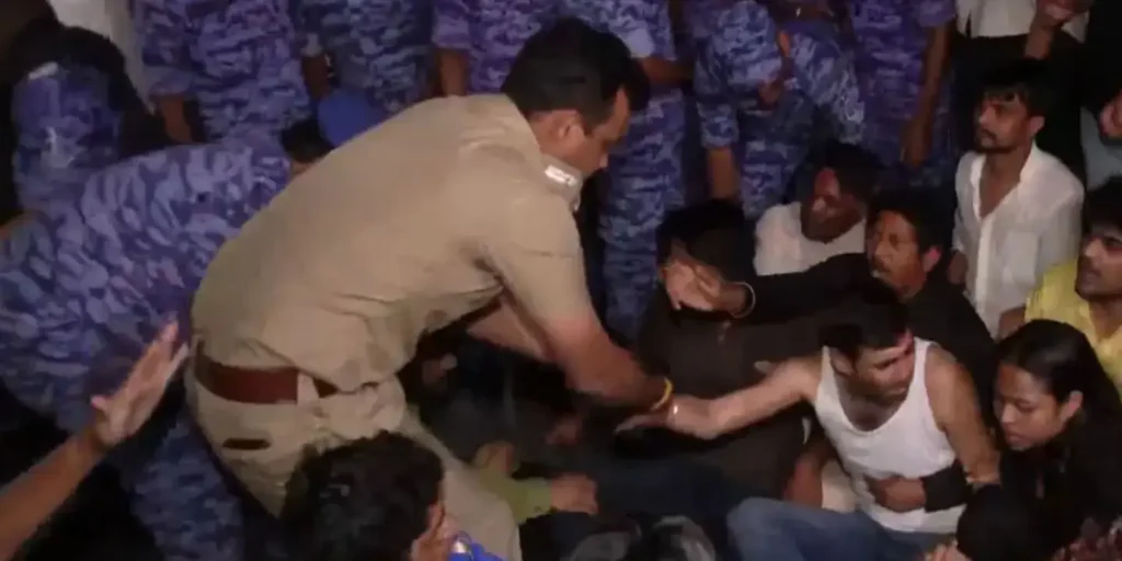 NSUI workers detained during protest over alleged assault on activists